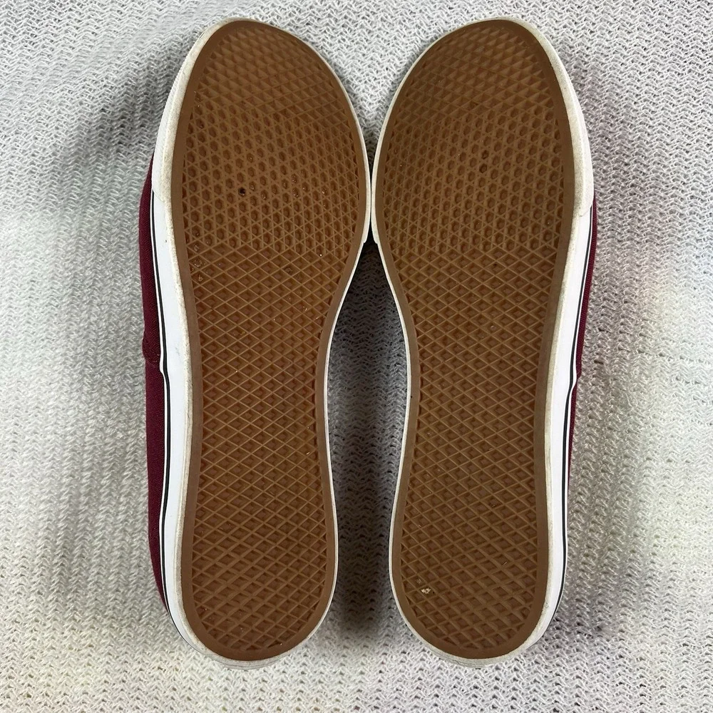 Vans Canvas Lace Up Sneakers Womens 8 Burgundy‎ Skateboard Casual Comfort Shoes